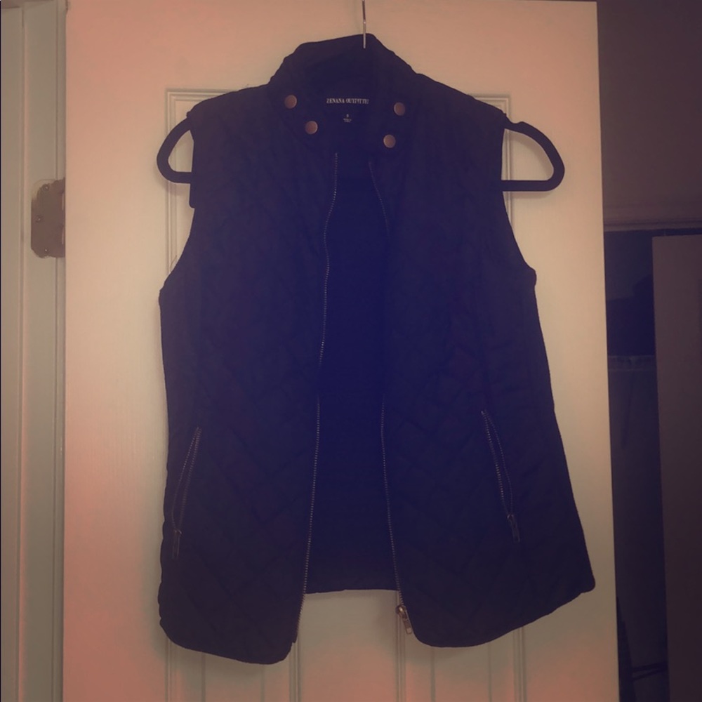 Zenana Outfitters Wool Lined Black Vest-S